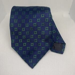 Brooks Brothers 346 Geometric Tie Silk Tie Blue Green